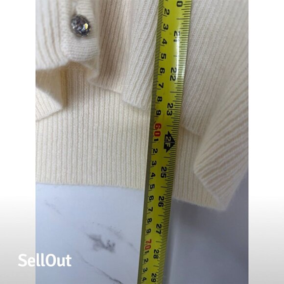 Vintage Marisa Christina Ivory Embellished Beaded Cardigan Sweater sz S - Picture 6 of 6